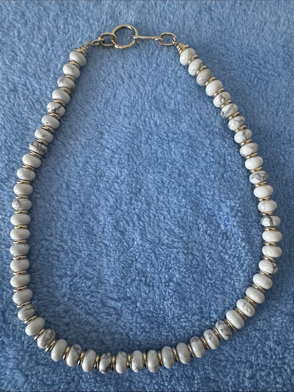 Kendra Scott White Howlite Bead Necklace with Gold Accents